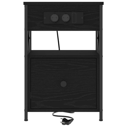 Bedside Cabinet 2 pcs Black oak 40 x 31 x 60 cm Engineered wood
