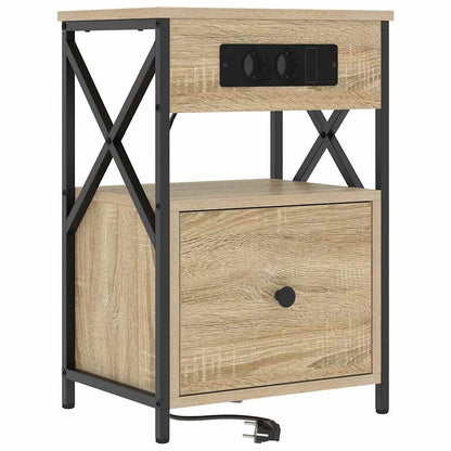 Bedside Cabinet Sonoma oak 40 x 31 x 60 cm Engineered wood