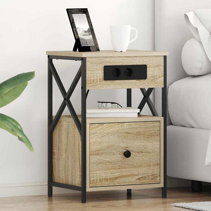 Bedside Cabinet with Drawer 2 pcs Sonoma oak 40 x 31 x 60 cm