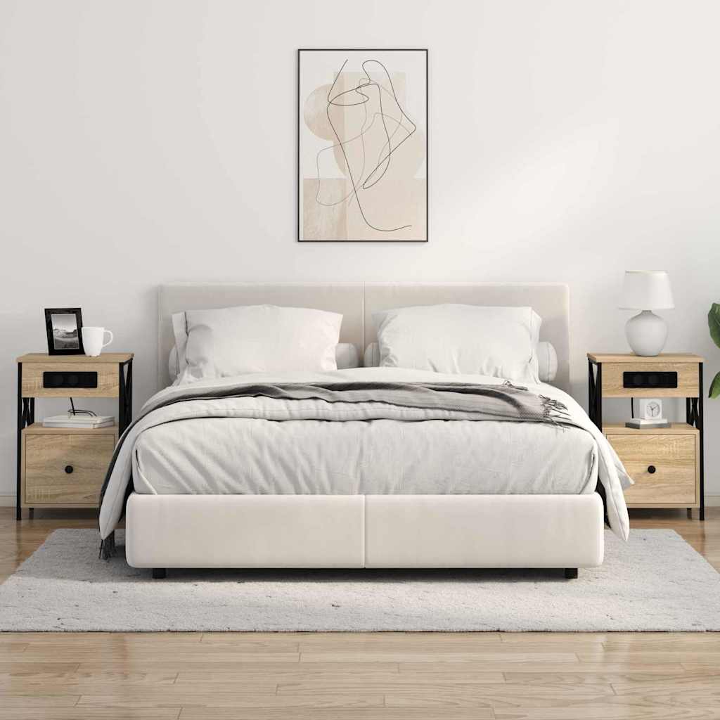 Bedside Cabinet with Drawer 2 pcs Sonoma oak 40 x 31 x 60 cm