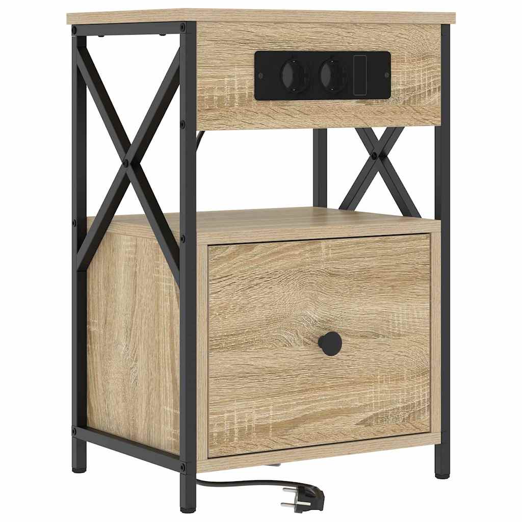 Bedside Cabinet with Drawer 2 pcs Sonoma oak 40 x 31 x 60 cm