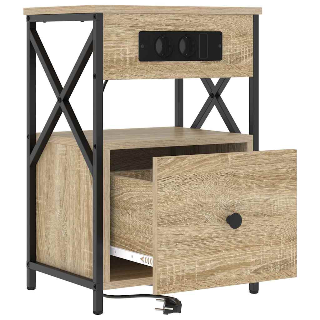 Bedside Cabinet with Drawer 2 pcs Sonoma oak 40 x 31 x 60 cm