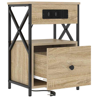 Bedside Cabinet with Drawer 2 pcs Sonoma oak 40 x 31 x 60 cm