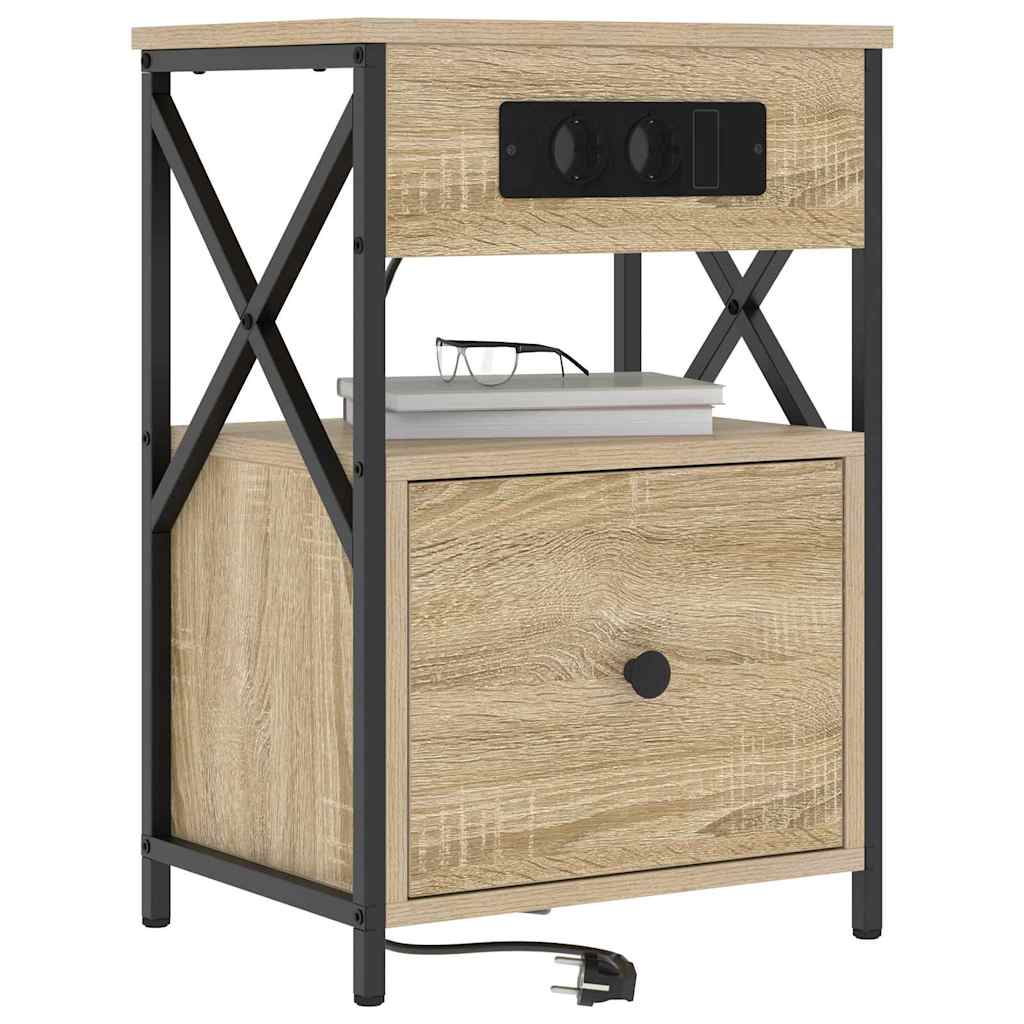 Bedside Cabinet with Drawer 2 pcs Sonoma oak 40 x 31 x 60 cm