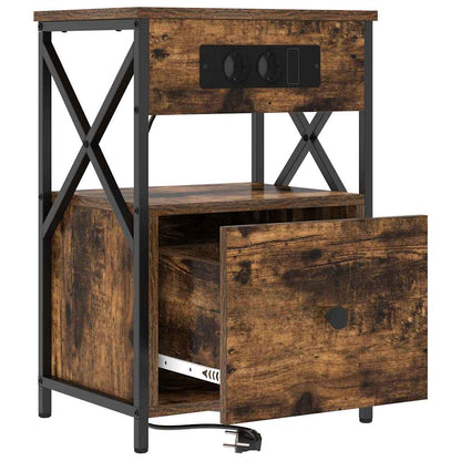 Bedside Cabinet with Drawer 2 pcs Smoked oak 40 x 31 x 60 cm