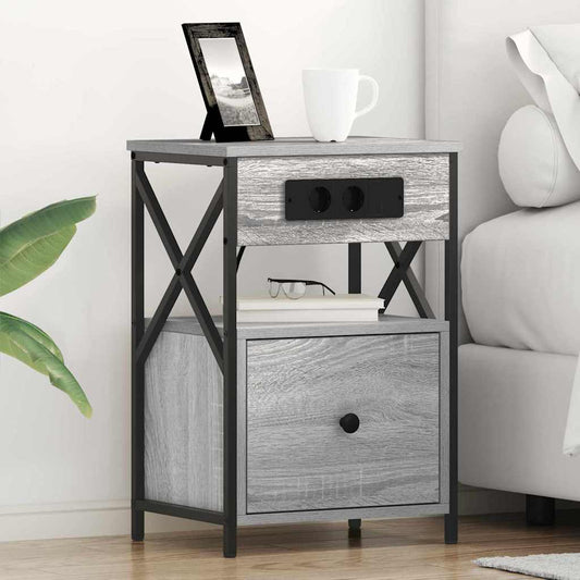 Bedside Cabinet Grey sonoma 40 x 31 x 60 cm Engineered wood