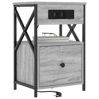 Bedside Cabinet Grey sonoma 40 x 31 x 60 cm Engineered wood