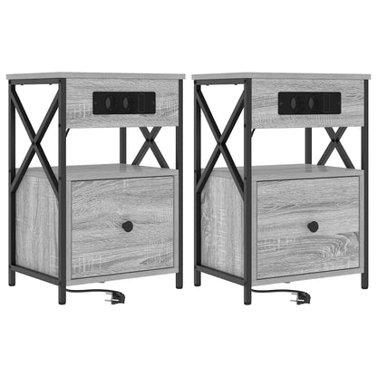 Bedside Cabinet with Drawer 2 pcs Grey sonoma 40 x 31 x 60 cm