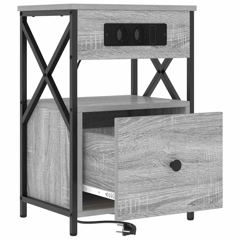 Bedside Cabinet with Drawer 2 pcs Grey sonoma 40 x 31 x 60 cm