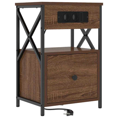 Bedside Cabinet Brown oak 40 x 31 x 60 cm Engineered wood