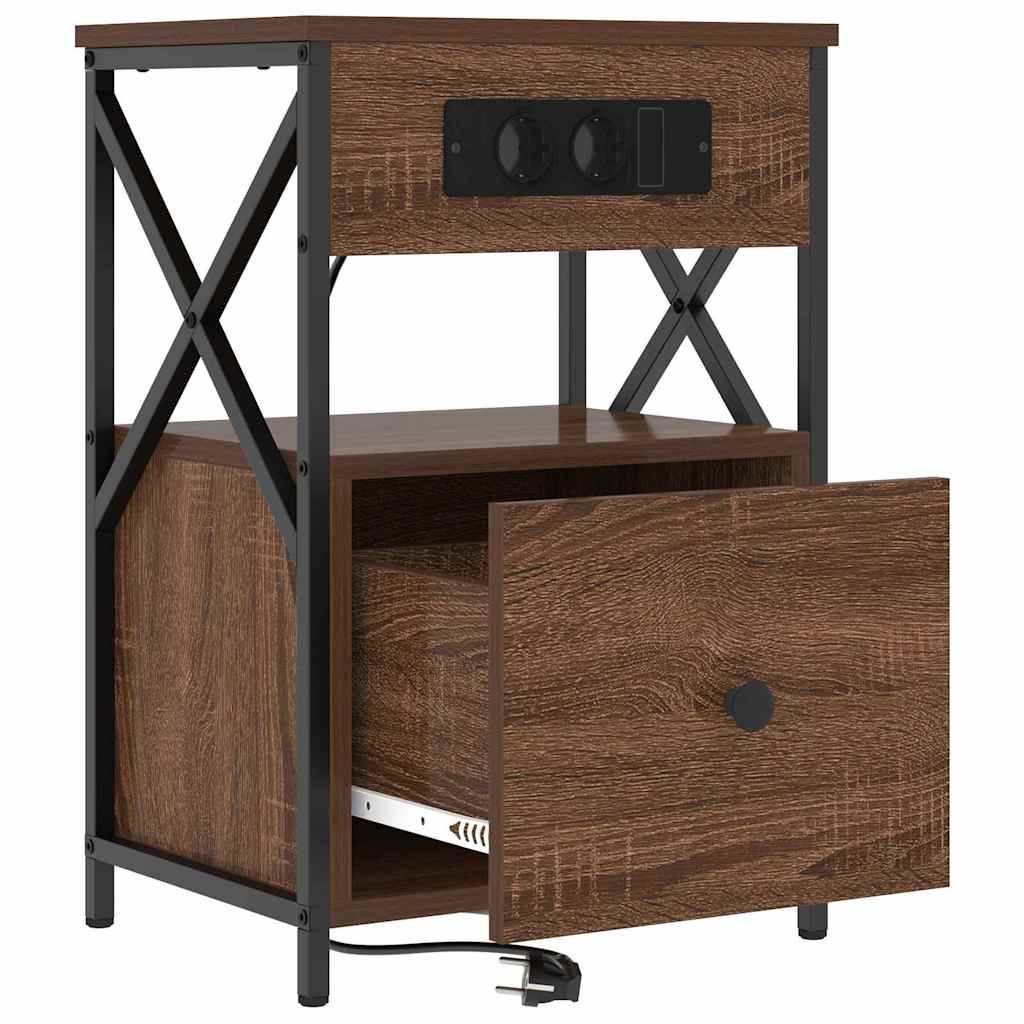 Bedside Cabinet Brown oak 40 x 31 x 60 cm Engineered wood