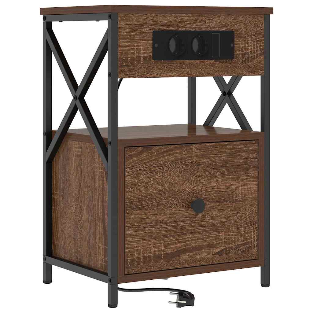 Bedside Cabinet 2 pcs Brown oak 40 x 31 x 60 cm Engineered wood