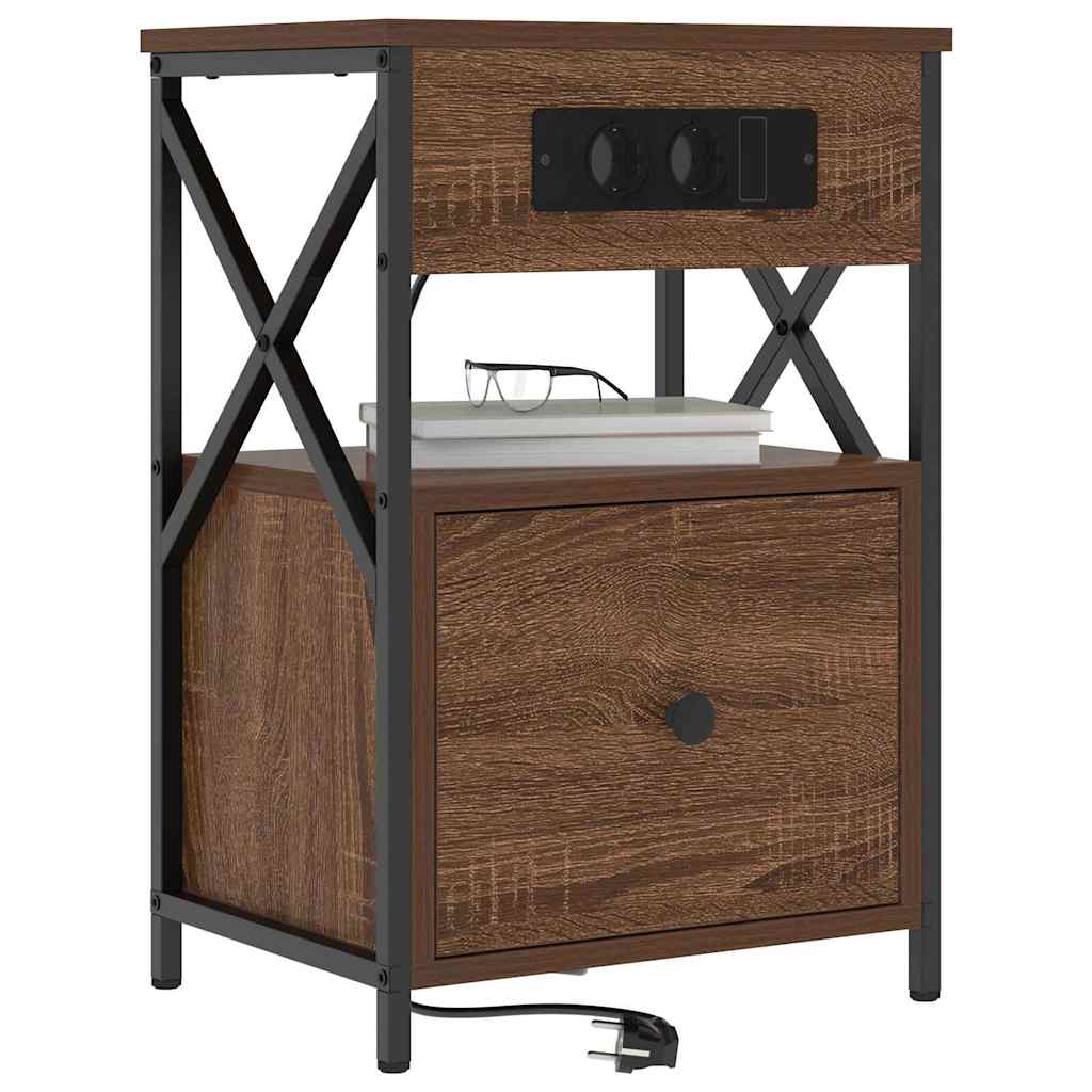 Bedside Cabinet 2 pcs Brown oak 40 x 31 x 60 cm Engineered wood