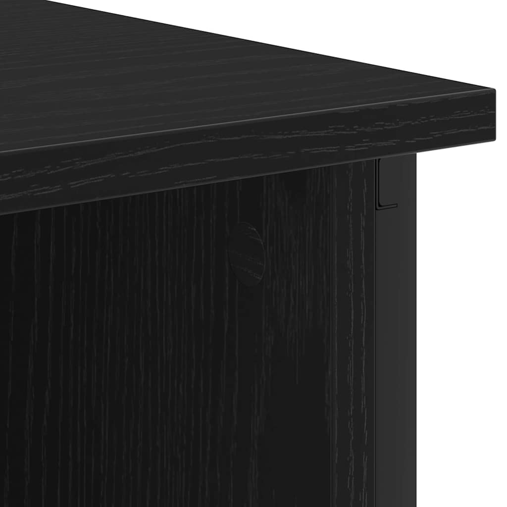Bedside Cabinet Black oak 55 x 31 x 76 cm Engineered wood
