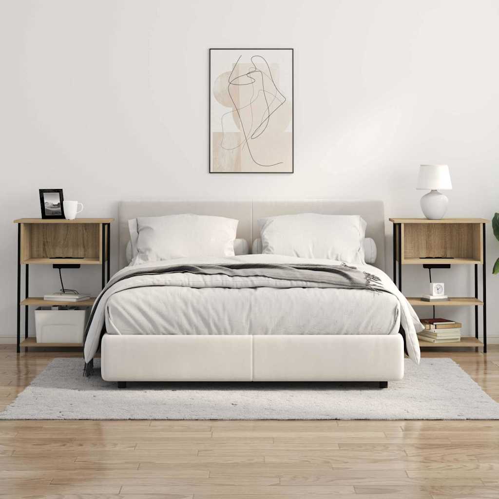 Bedside Cabinet Sonoma oak 55 x 31 x 76 cm Engineered wood