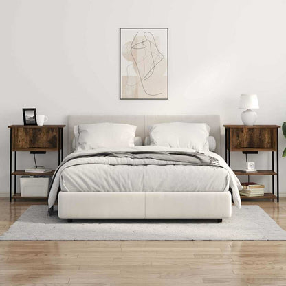 Bedside Cabinet Smoked oak 55 x 31 x 76 cm Engineered wood
