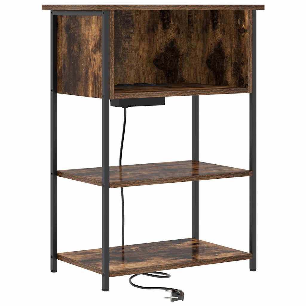 Bedside Cabinet Smoked oak 55 x 31 x 76 cm Engineered wood