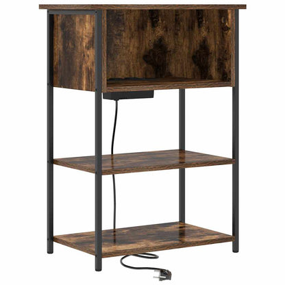 Bedside Cabinet Smoked oak 55 x 31 x 76 cm Engineered wood