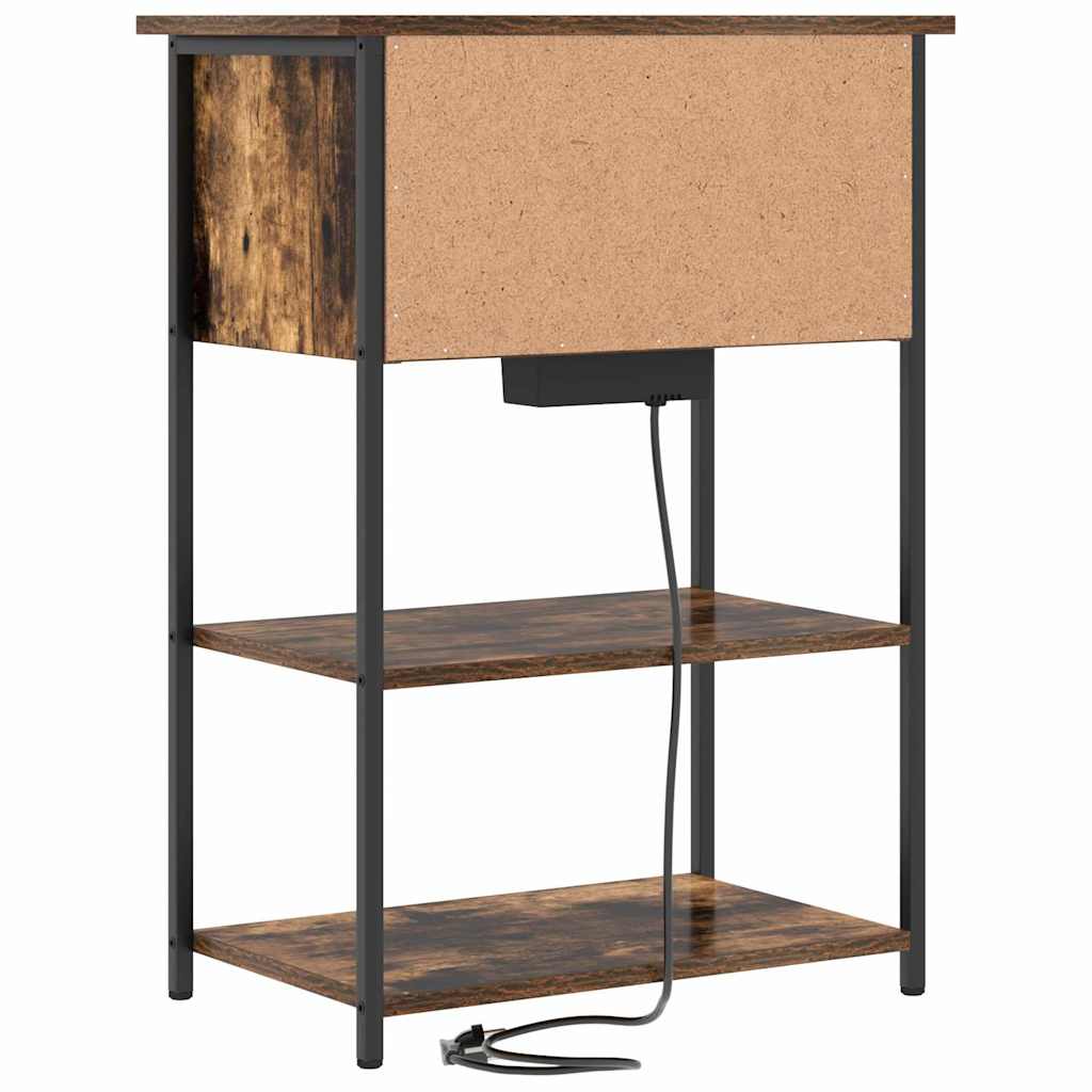 Bedside Cabinet Smoked oak 55 x 31 x 76 cm Engineered wood