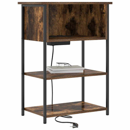 Bedside Cabinet Smoked oak 55 x 31 x 76 cm Engineered wood