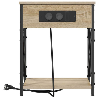 Bedside Cabinet with Charging Station Sonoma oak