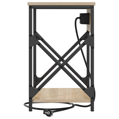 Bedside Cabinet with Charging Station Sonoma oak