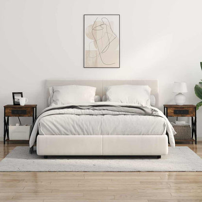 Bedside Cabinet with Charging Station 2 pcs Smoked oak