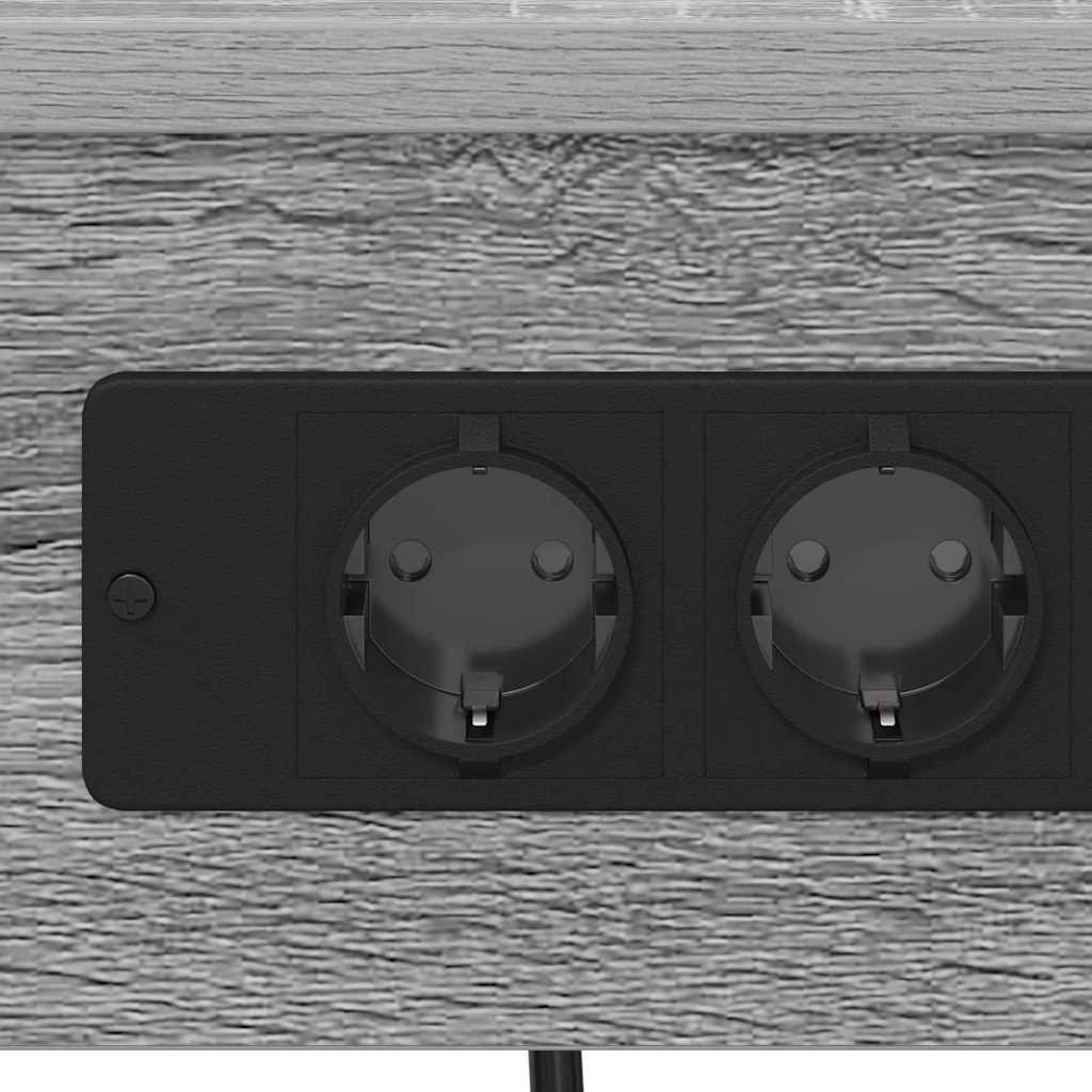 Bedside Cabinet with Charging Station Grey sonoma