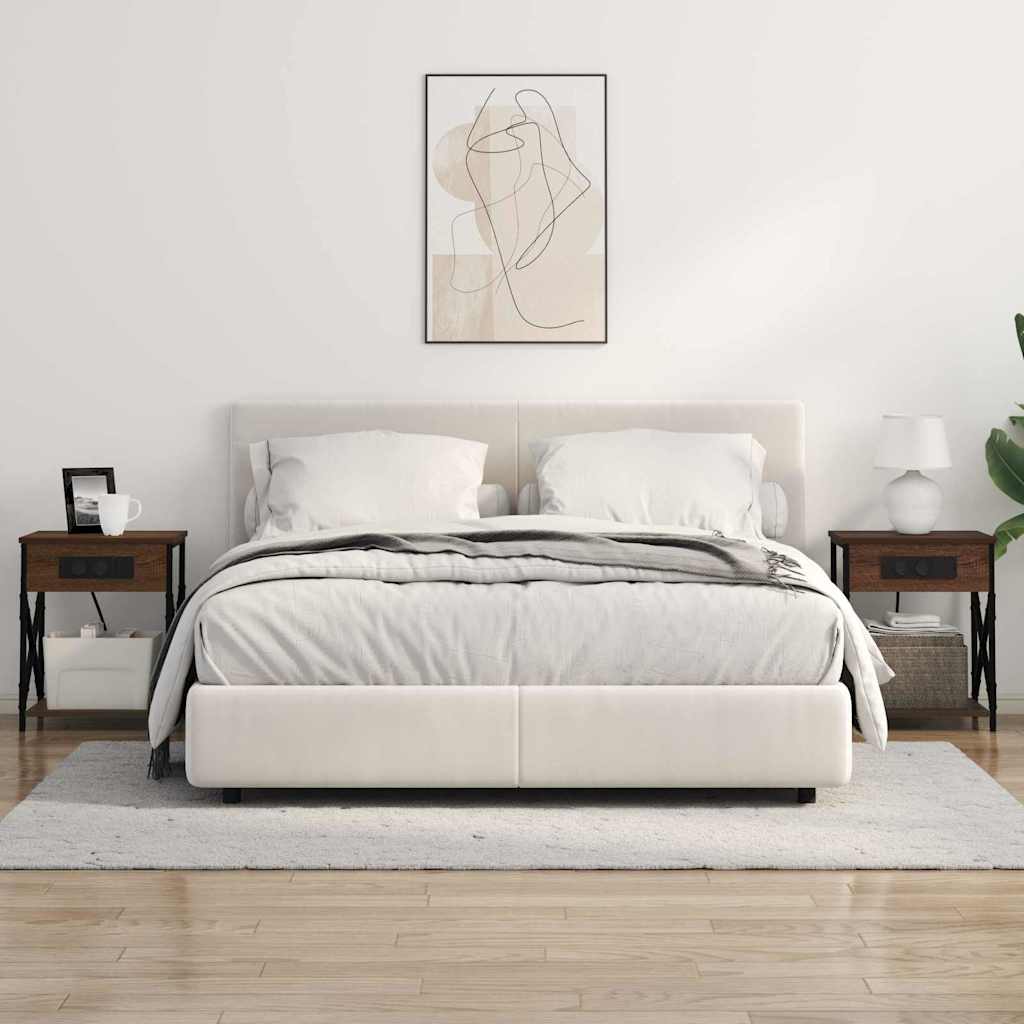 Bedside Cabinet with Charging Station Brown oak 41 x 31 x 51 cm