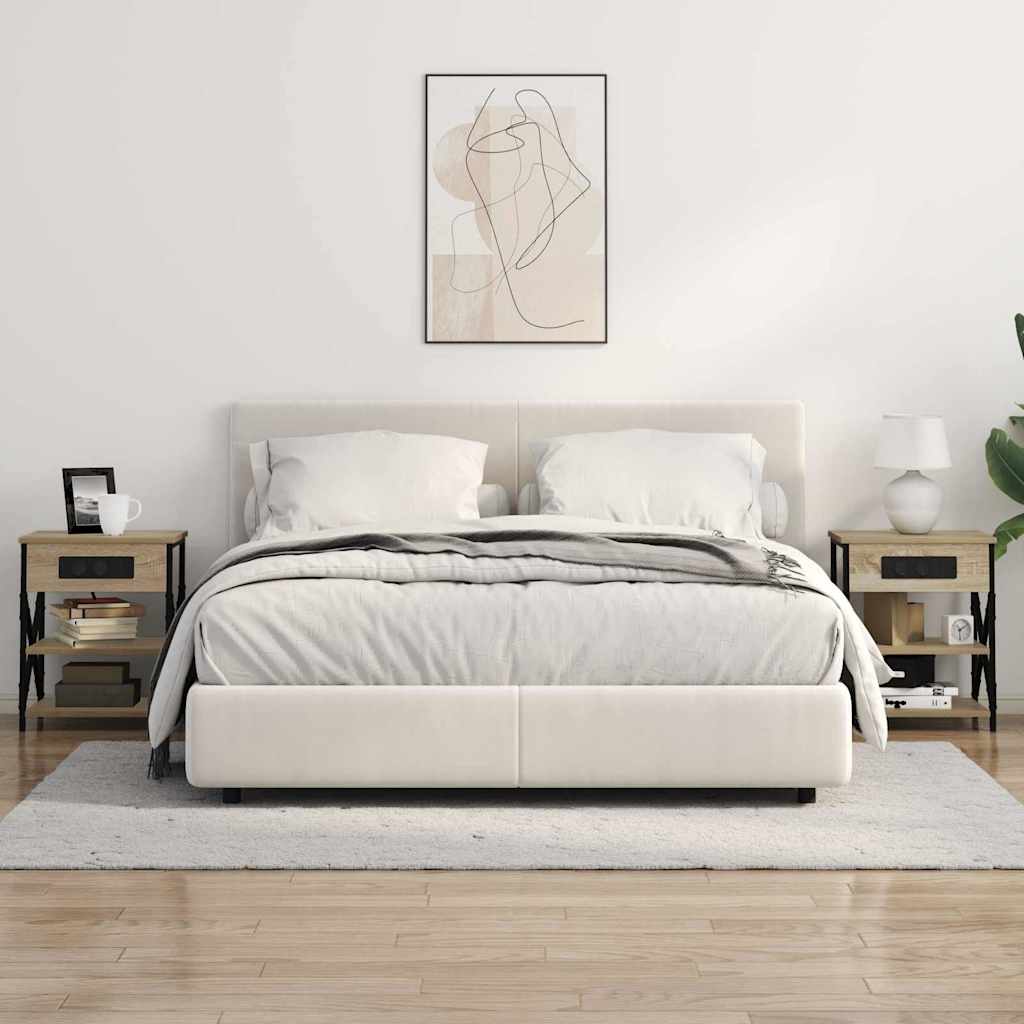 Bedside Cabinet with Charging Station with Shelf Sonoma oak