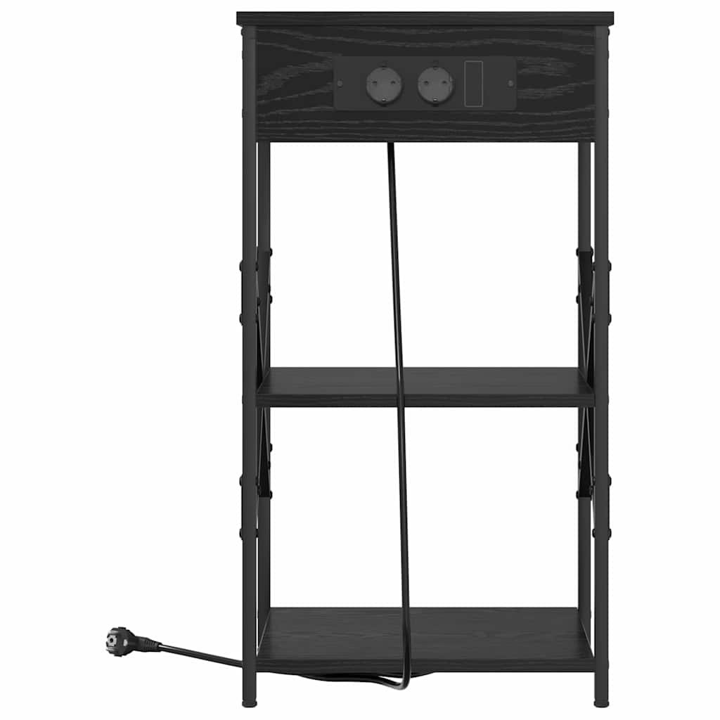 Bedside Cabinet Black oak 41 x 31 x 76 cm Engineered wood