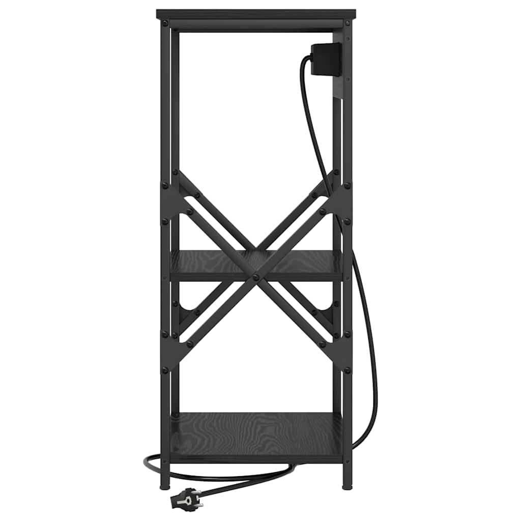 Bedside Cabinet Black oak 41 x 31 x 76 cm Engineered wood