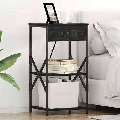 Bedside Cabinet 2 pcs Black oak 41 x 31 x 76 cm Engineered wood