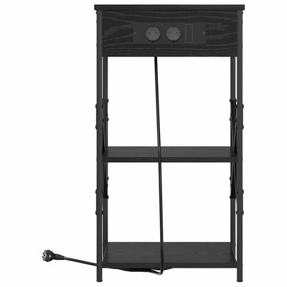 Bedside Cabinet 2 pcs Black oak 41 x 31 x 76 cm Engineered wood