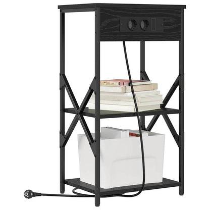 Bedside Cabinet 2 pcs Black oak 41 x 31 x 76 cm Engineered wood