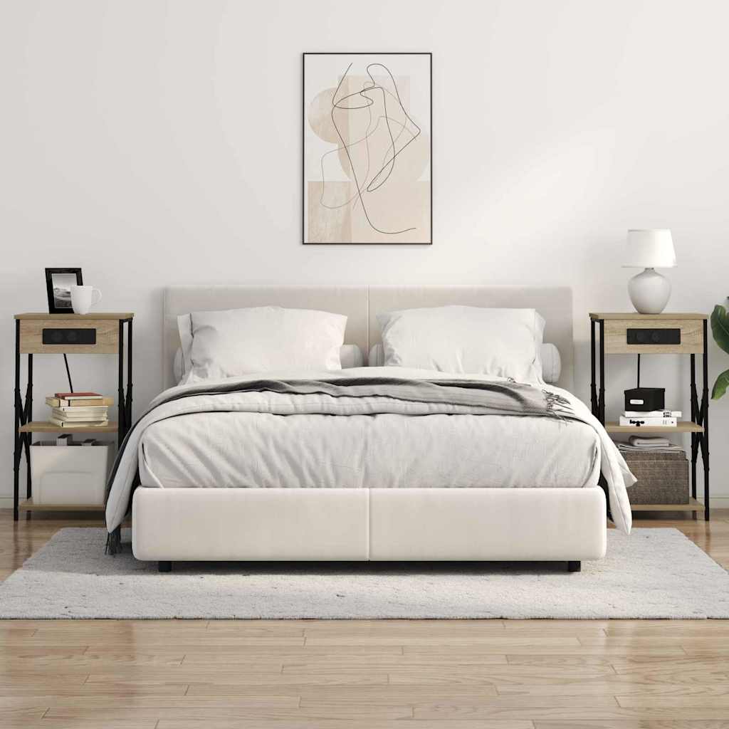 Bedside Cabinet with Shelf 2 pcs Sonoma oak 41 x 31 x 76 cm