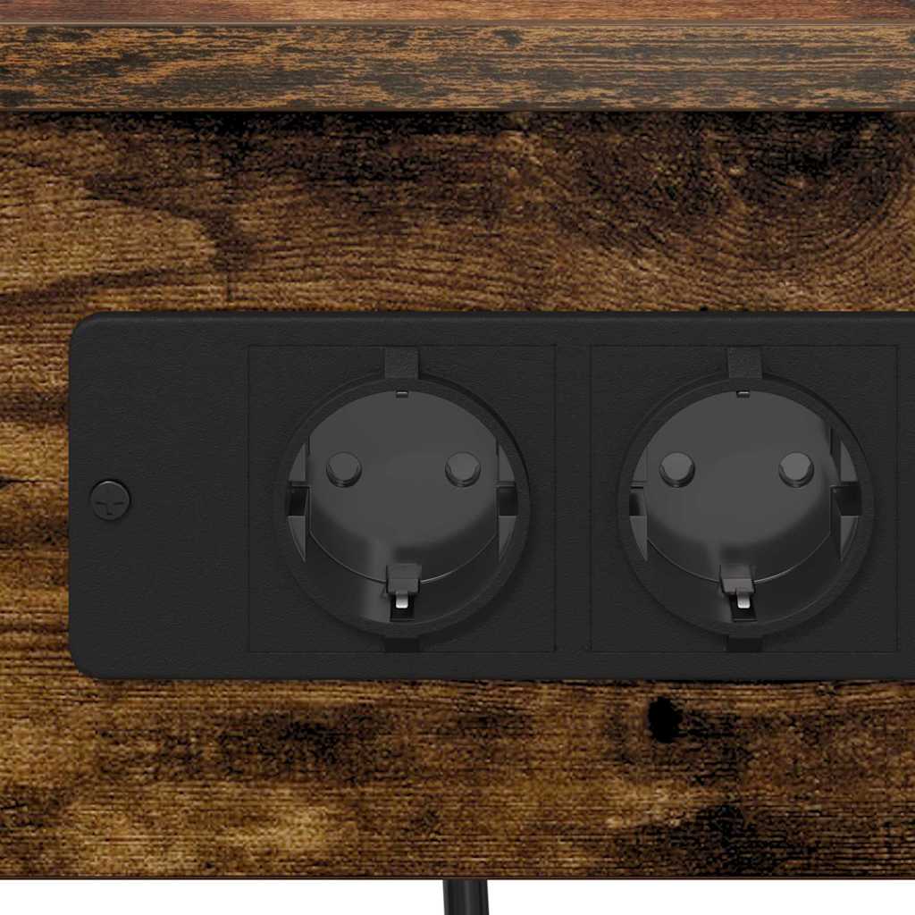 Bedside Cabinet with Shelf 2 pcs Smoked oak 41 x 31 x 76 cm