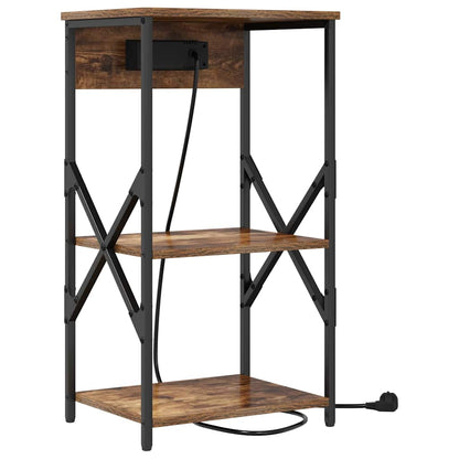 Bedside Cabinet with Shelf 2 pcs Smoked oak 41 x 31 x 76 cm