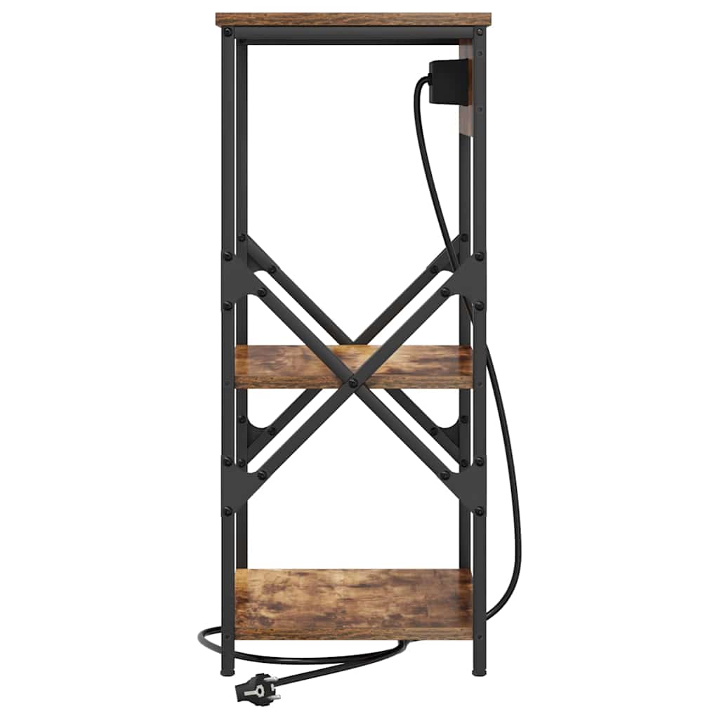 Bedside Cabinet with Shelf 2 pcs Smoked oak 41 x 31 x 76 cm