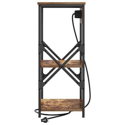 Bedside Cabinet with Shelf 2 pcs Smoked oak 41 x 31 x 76 cm