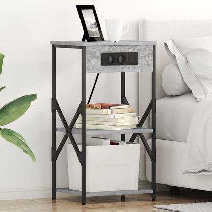 Bedside Cabinet with Shelf 2 pcs Grey sonoma 41 x 31 x 76 cm