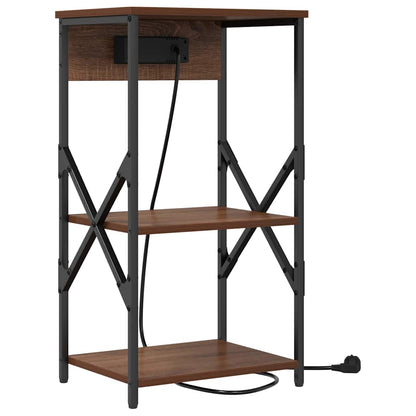 Bedside Cabinet 2 pcs Brown oak 41 x 31 x 76 cm Engineered wood