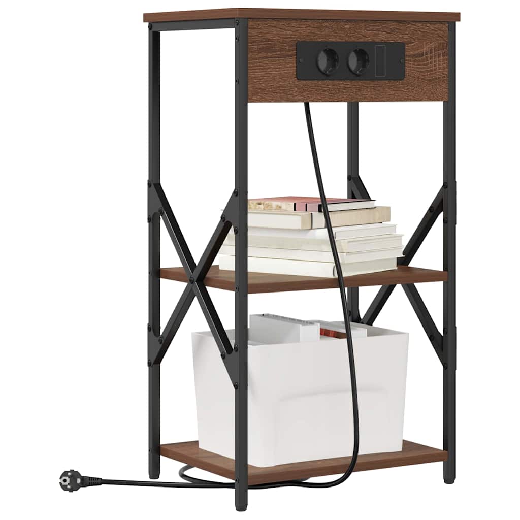 Bedside Cabinet 2 pcs Brown oak 41 x 31 x 76 cm Engineered wood