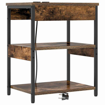 Bedside Cabinet Smoked oak Engineered wood