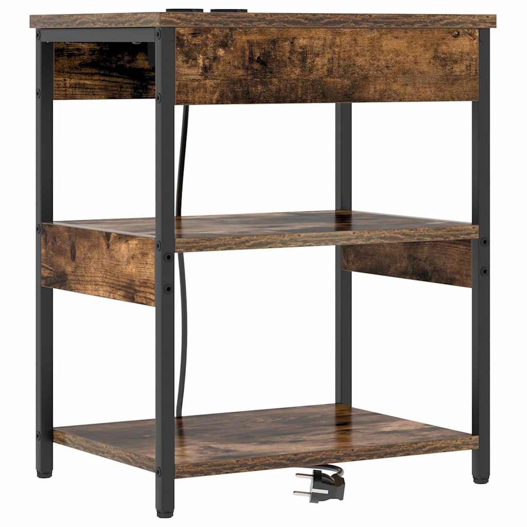 Bedside Cabinet 2 pcs Smoked oak Engineered wood