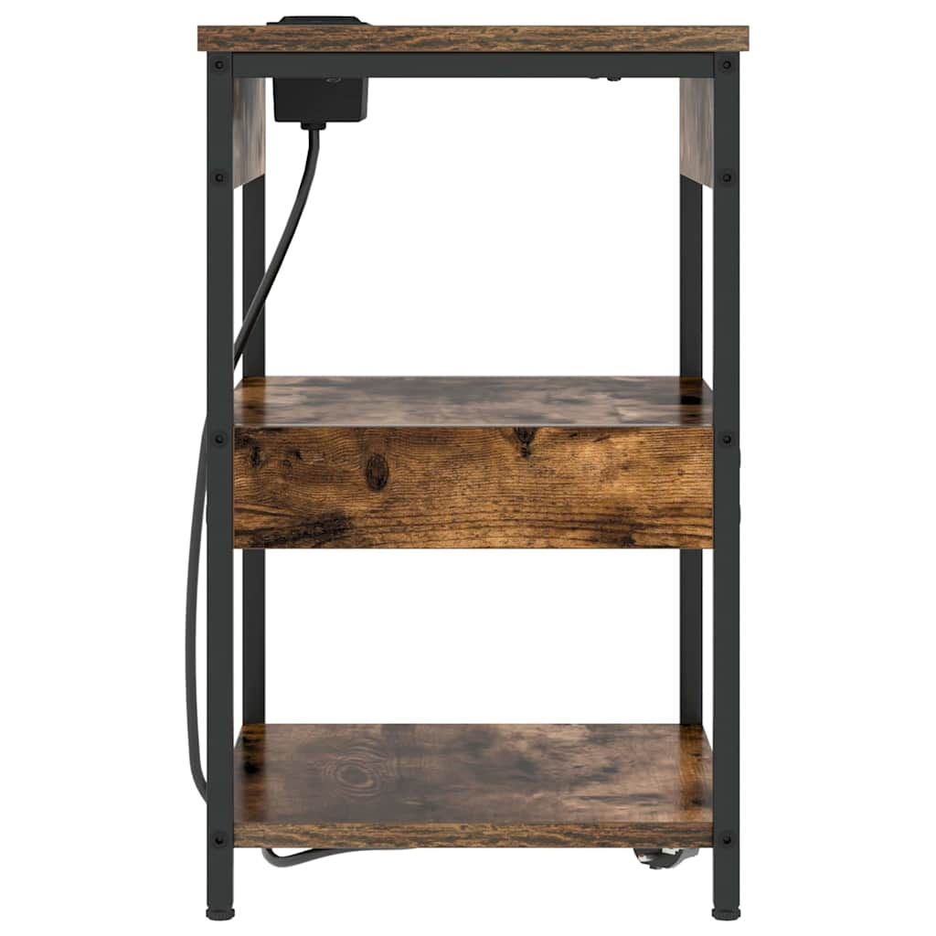 Bedside Cabinet 2 pcs Smoked oak Engineered wood