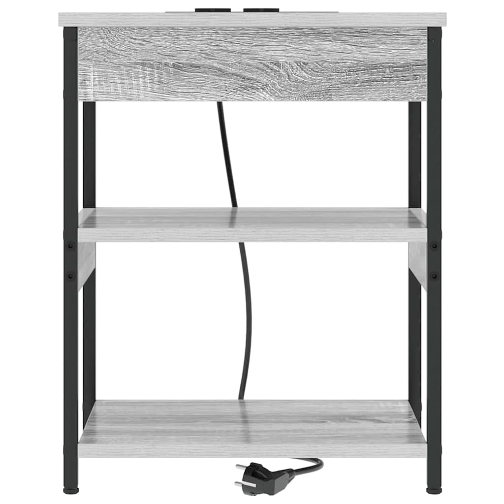 Bedside Cabinet Grey sonoma Engineered wood