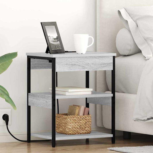 Bedside Cabinet 2 pcs Grey sonoma Engineered wood