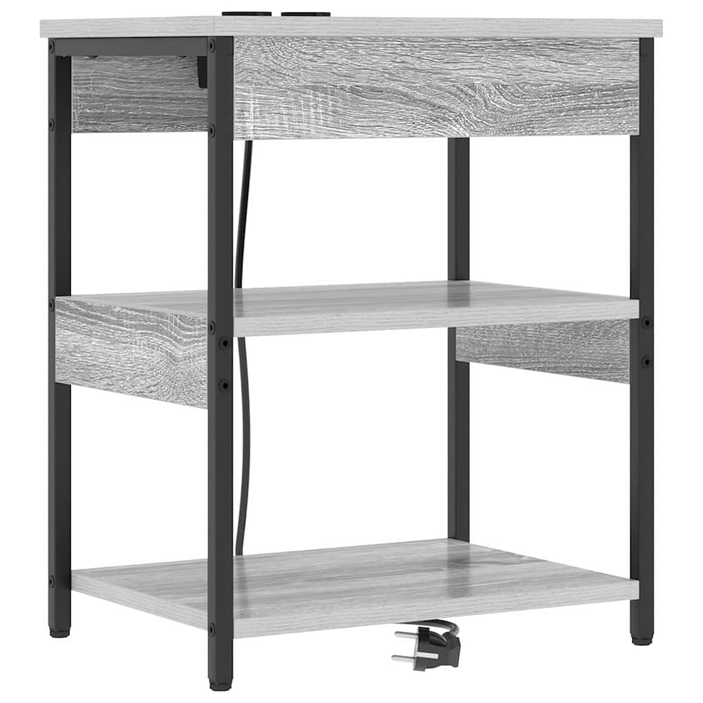 Bedside Cabinet 2 pcs Grey sonoma Engineered wood