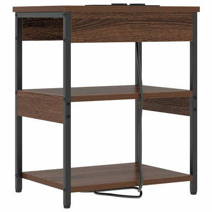 Bedside Cabinet 2 pcs Brown oak Engineered wood